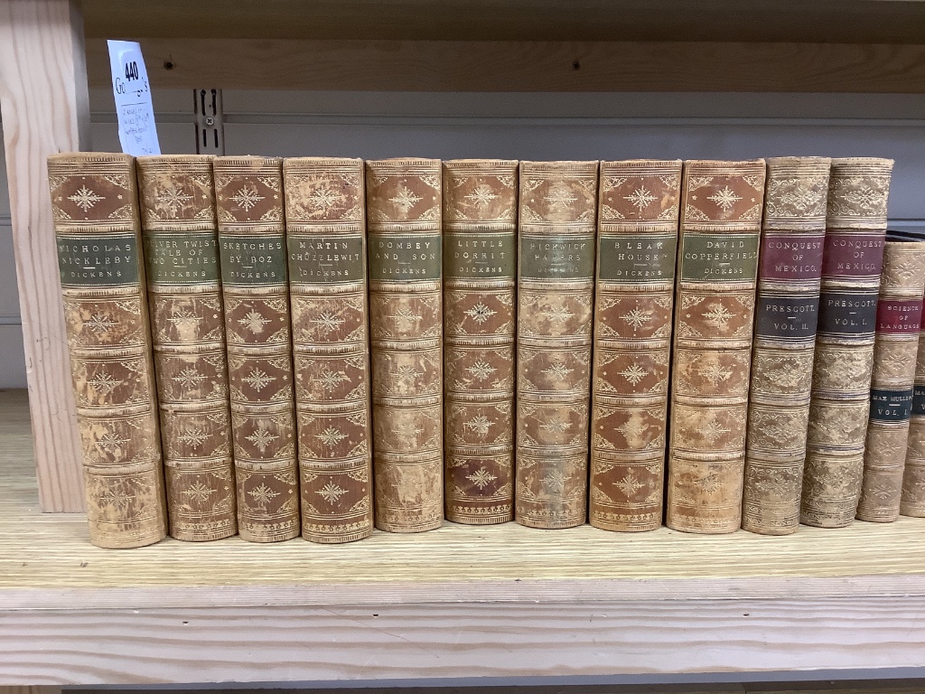 A collection of mixed 19th and 20th century leather bound books